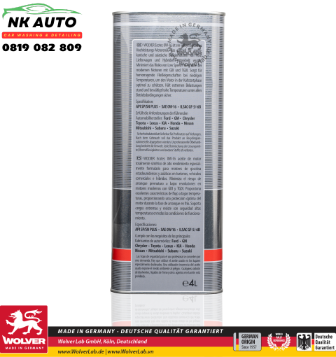 Dầu Nhớt Wolver Ecotec 0W-16 4L