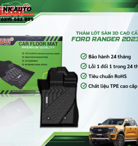 Thảm lót sàn ô tô Ford Ranger 2023 3D cao cấp