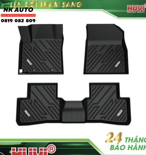 Thảm lót sàn ô tô Hyundai Creta 2022-2024 3D nhựa TPE nguyên sinh Huvi
