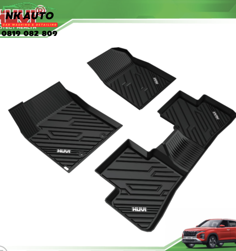 Thảm lót sàn ô tô Hyundai Creta 2022-2024 3D nhựa TPE nguyên sinh Huvi