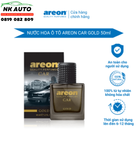 Nước hoa ô tô Areon Car Gold Perfume chai xịt 50ml
